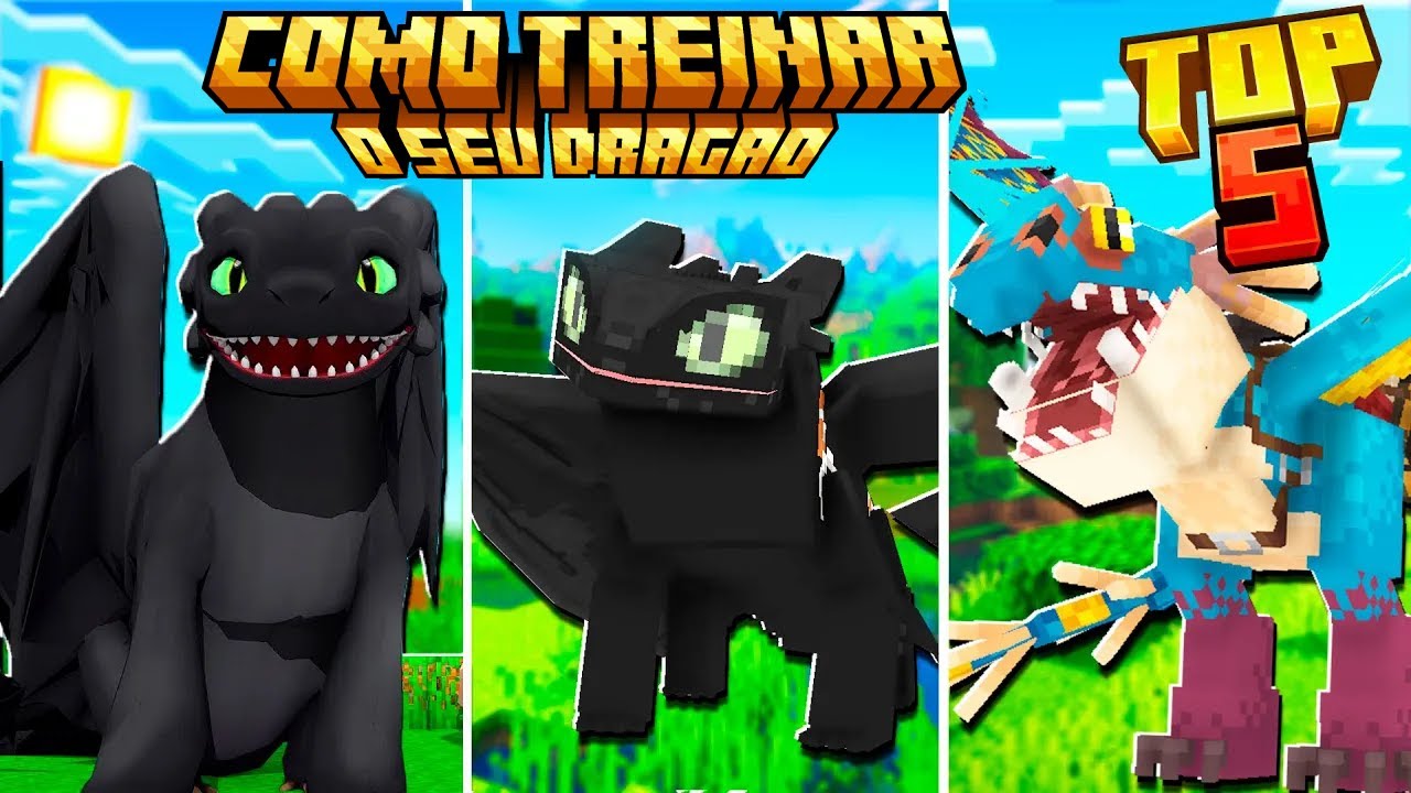 ✔TOP 5 ADDONS DE COMO TREINAR O SEU DRAGÃO PARA MINECRAFT PE! (1.21/1.20.1)