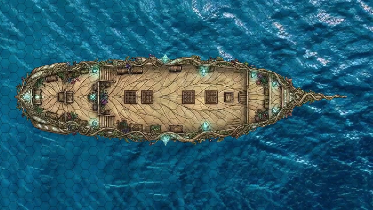 DnD compatible animated map _ Hex grid battle arena _ ambient sounds for VTT