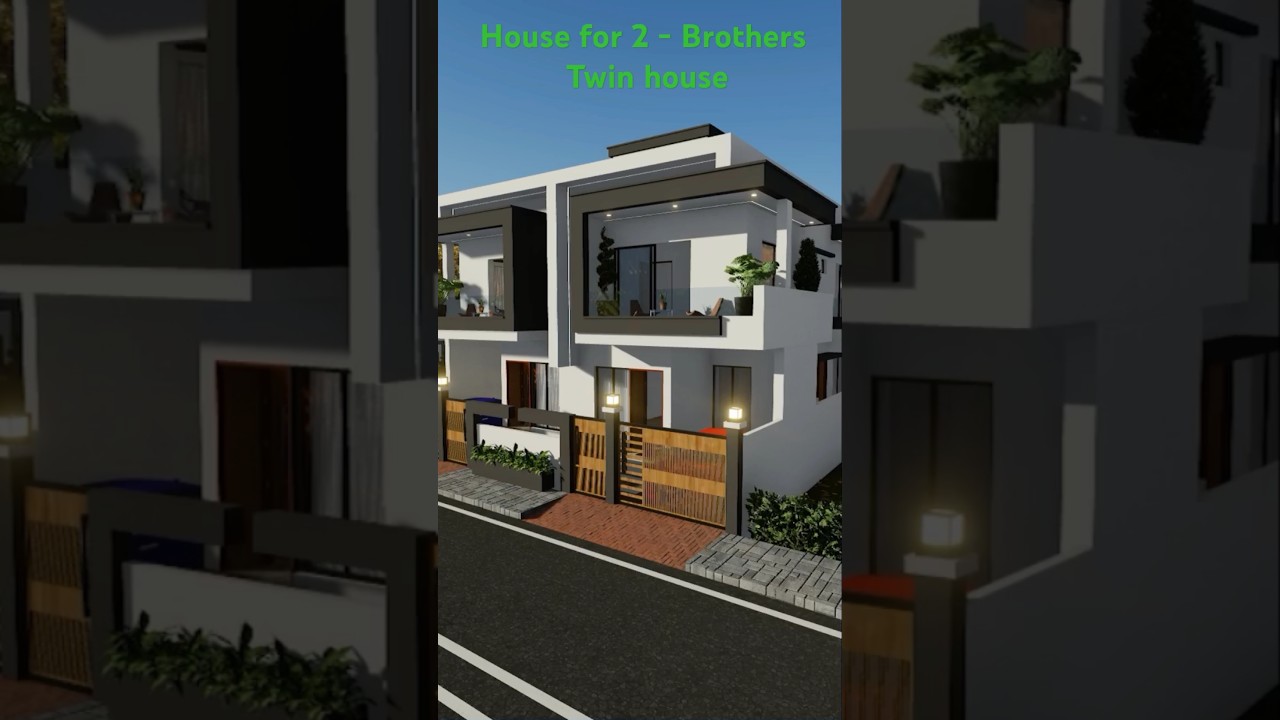 House for 2 brothers | Twin house | 45 by 40 house plan and design