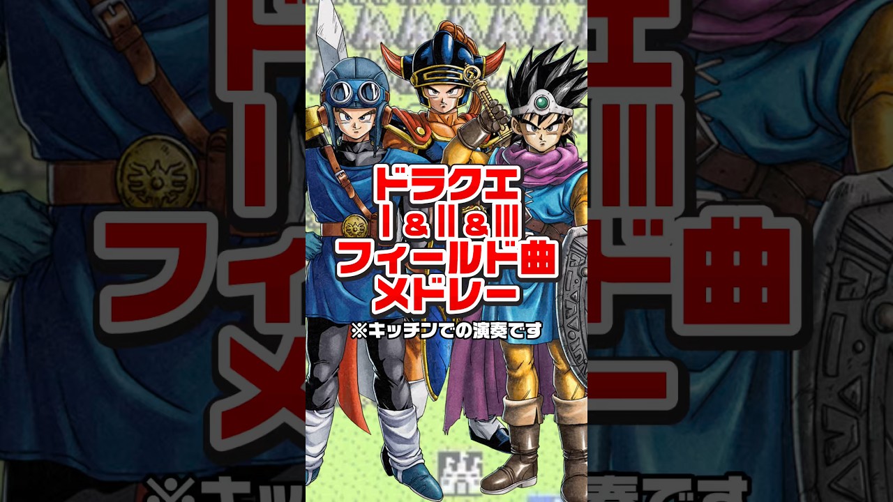 【ドラクエ1〜3フィールド曲メドレー|DRAGON QUEST Ⅰ〜Ⅲ Field Music Medley】※キッチンでの演奏です #ドラゴンクエスト #ドラクエ #dragonquest #dq