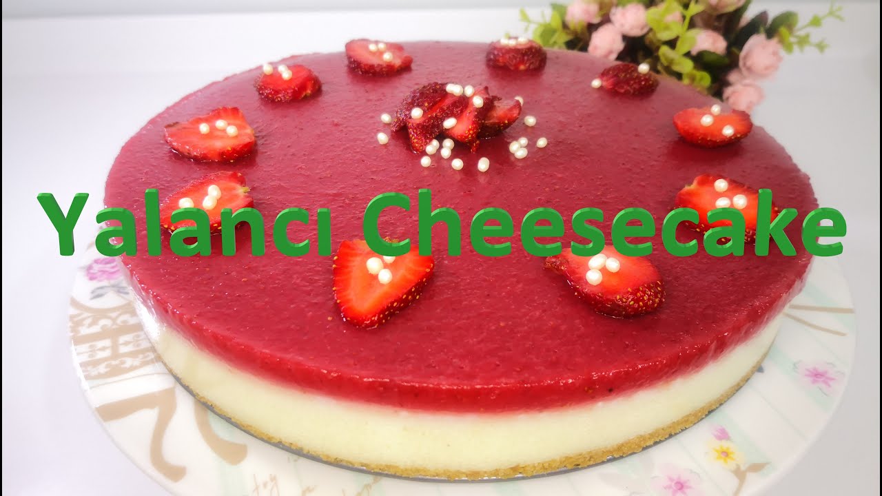 👌🏻ÇOK PRATİK 🍓ÇİLEK SOSLU YALANCI CHEESECAKE🍰