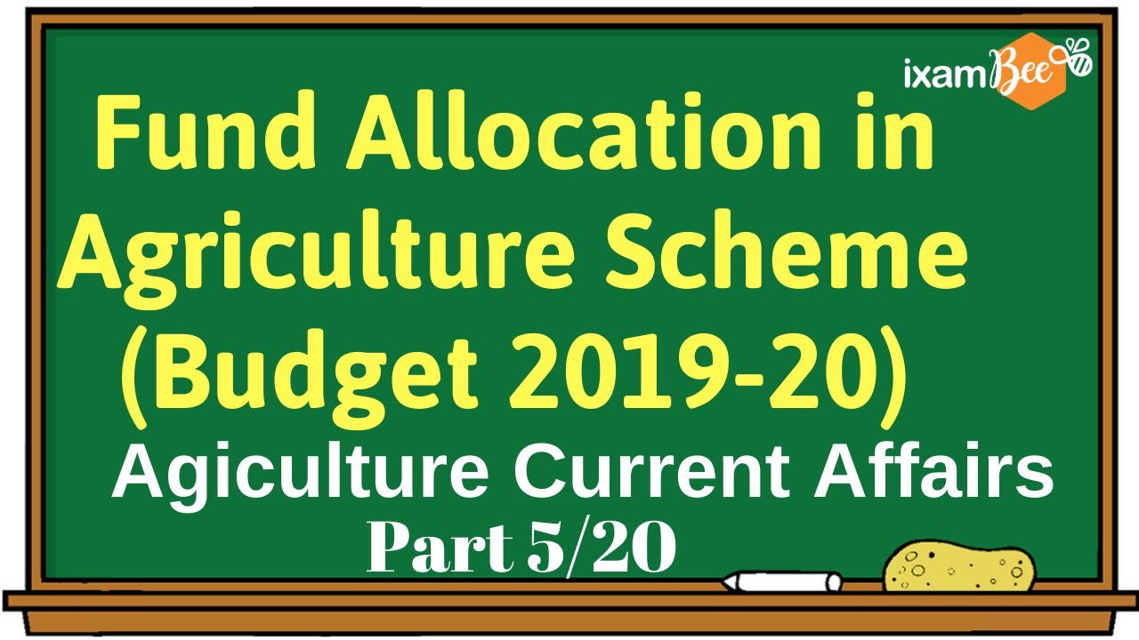 Fund Allocation in Agriculture Scheme | Agriculture Current Affairs | Video Series 2020 - Part 05/20