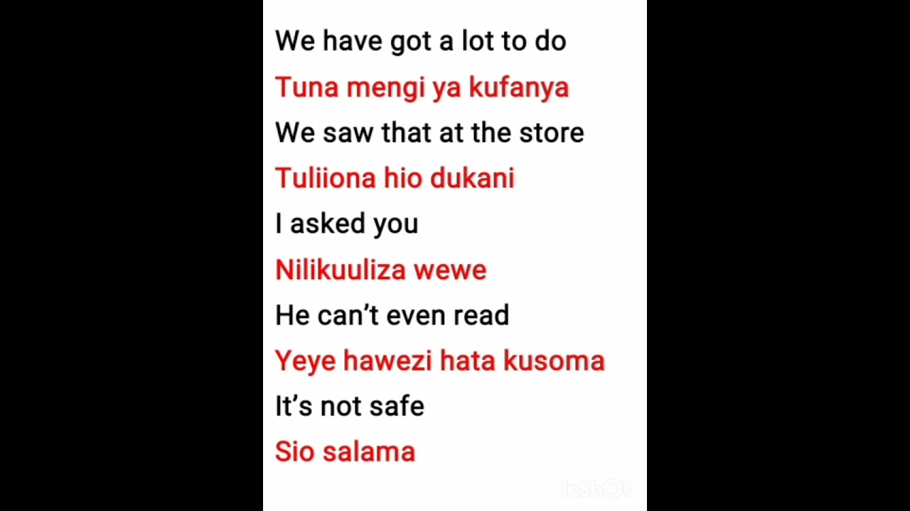 daily swahili phrases/practice swahili speaking