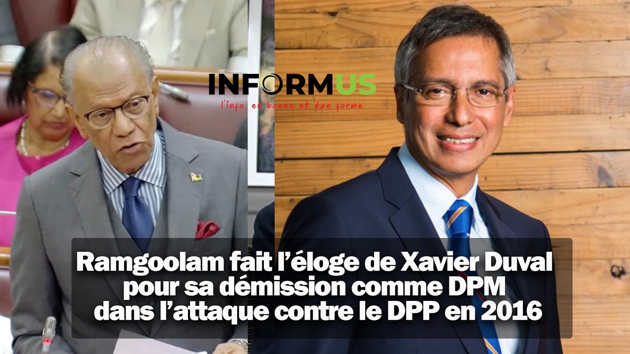 Ramgoolam fait l&rsquo;&eacute;loge de Xavier Duval pour sa d&eacute;mission comme DPM dans l&rsquo;attaque contre le DPP-2016