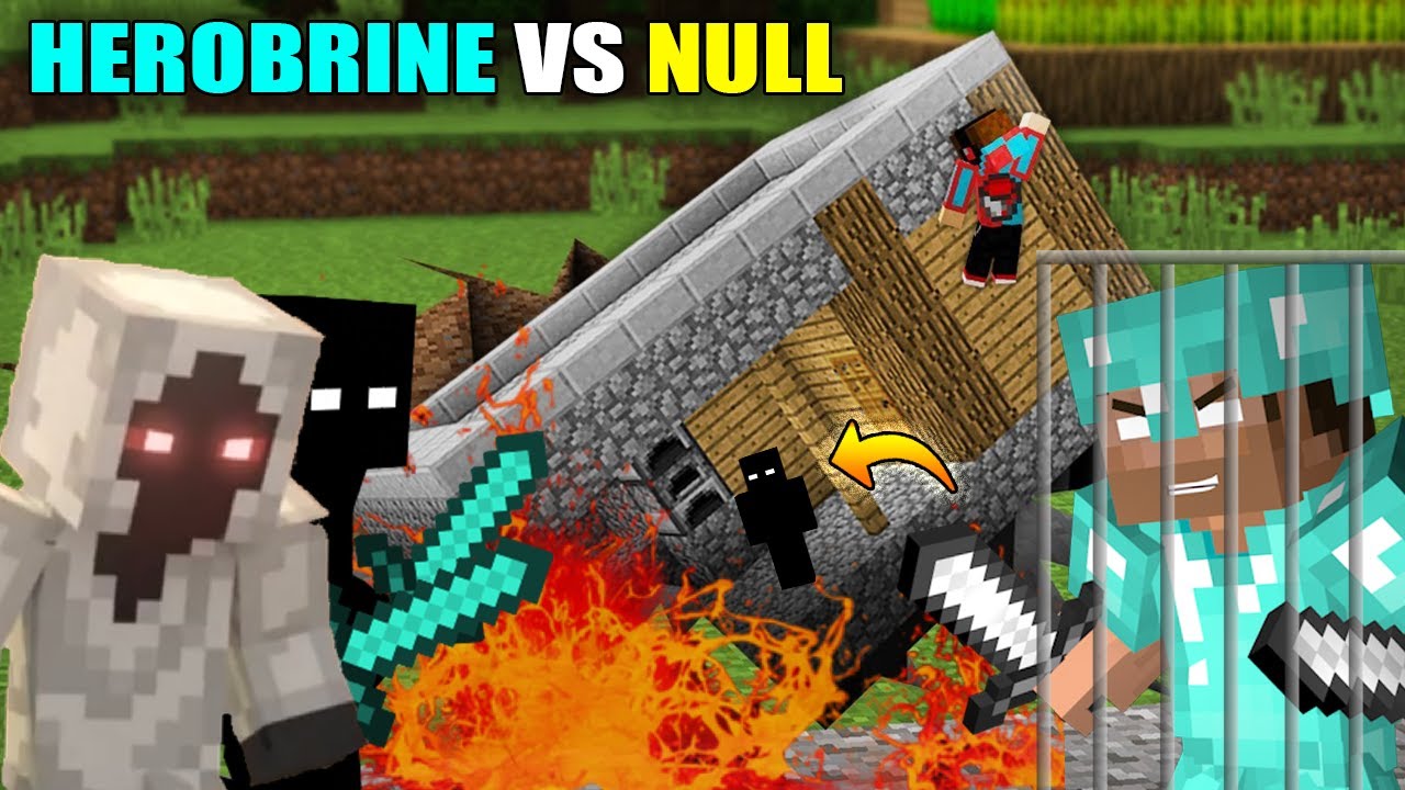 NULL AND ENTITY 303 FIGHT WITH HEROBRINE 🔥 STEVE MEET HEROBRINE