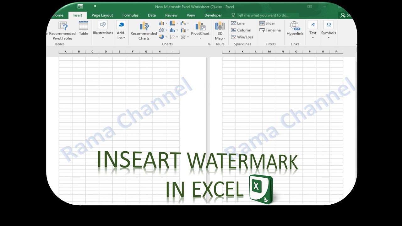 اضافة علامة مائية فى شيت الاكسل  INSERT WATERMARK IN EXCEL