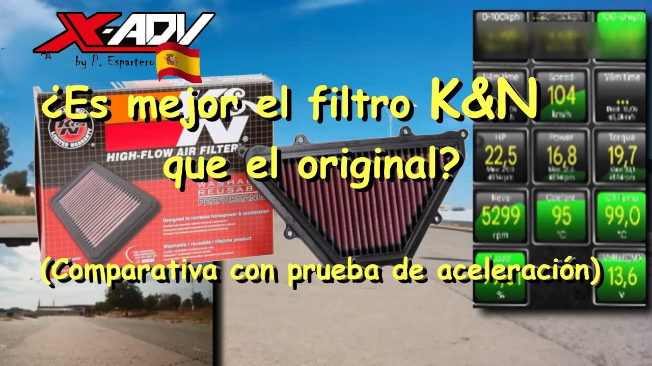 FILTRO K&N ALTO FLUJO. Comparativa de aceleración con el original. ¿Realmente merece la pena?  #diy