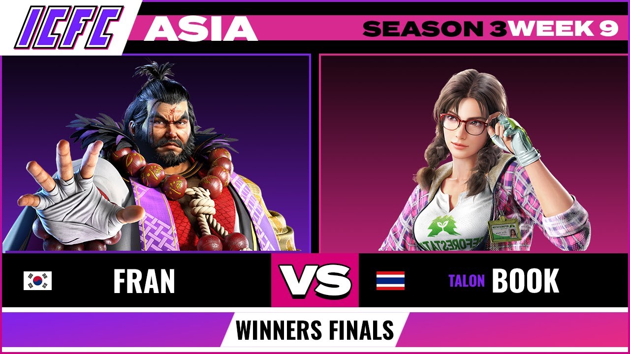 Winners Finals Fran (Ganryu) vs Book (Julia): ICFC Tekken Asia Season 3 Week 9
