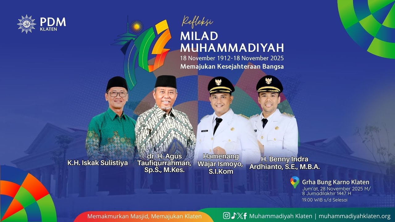 [LIVE] REFLEKSI MILAD MUHAMMADIYAH 113 | PDM KLATEN