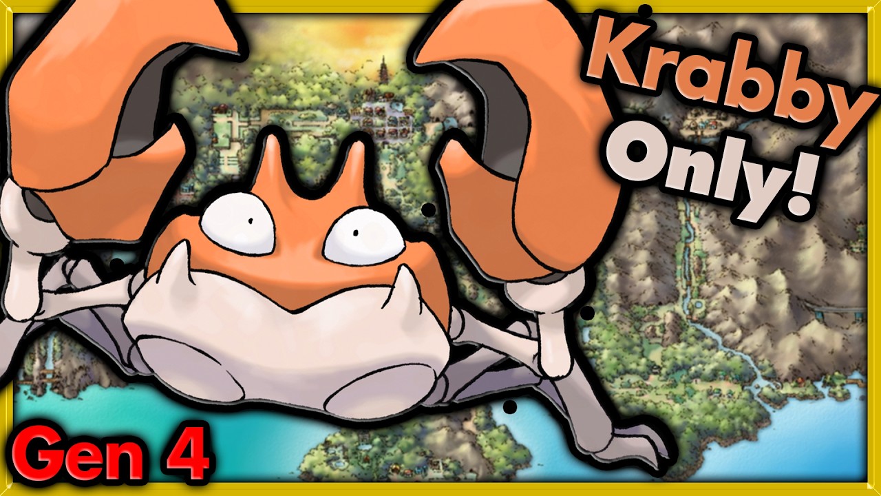 Can I Beat Pokemon Heart Gold with ONLY Krabby? 🔴 Pokemon Challenges