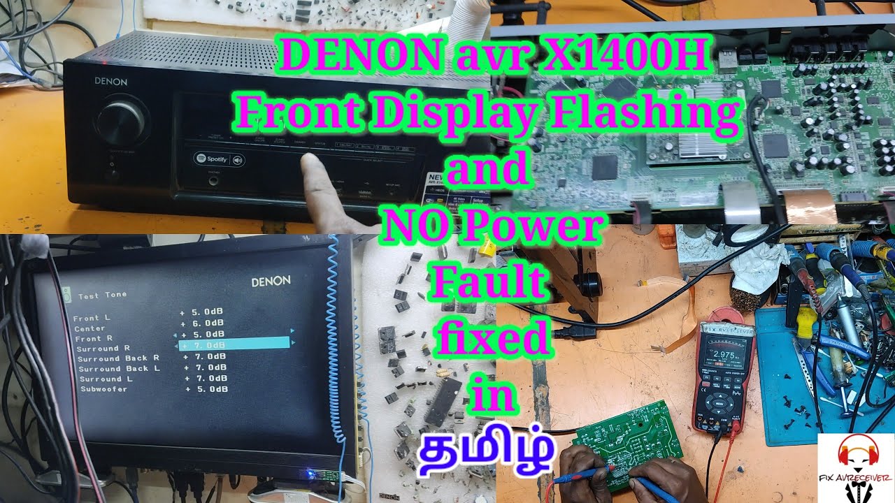 Проблема с миганием дисплея на передней панели ресивера Denon AVR-x1400H, отсутствием питания и з...