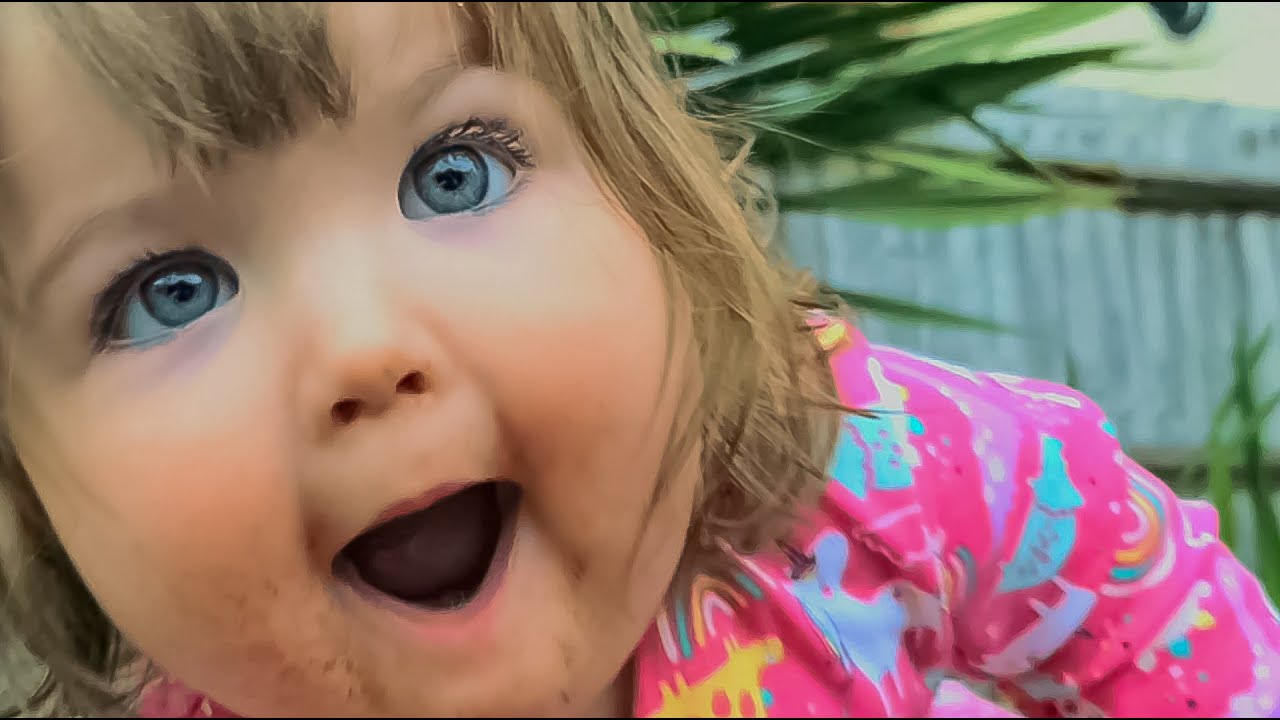 Emilia having fun in the garden! The cutest baby giggle!