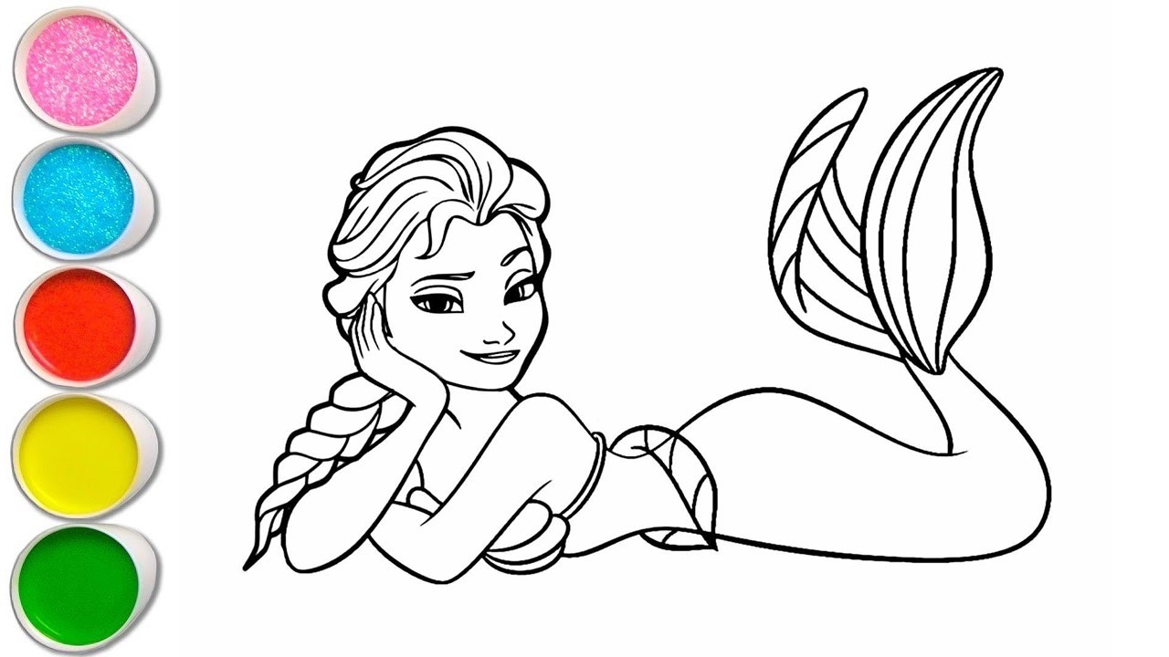 Cute Mermaid Drawing for kids, Painting & Coloring for kids, Toddlers | Let's Draw Together