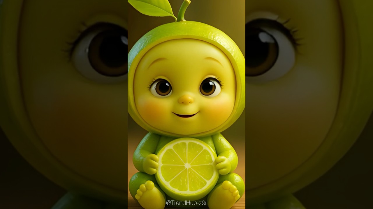 The cutest lime baby ai asmr video #ai #shorts #fruiteating #asmr