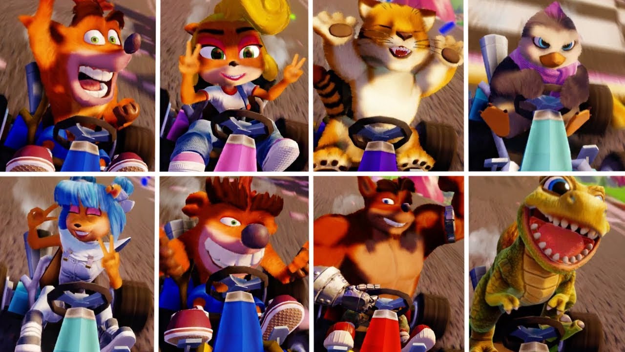 Crash Team Racing Nitro-Fueled - Victory Animation (In Race) All Characters
