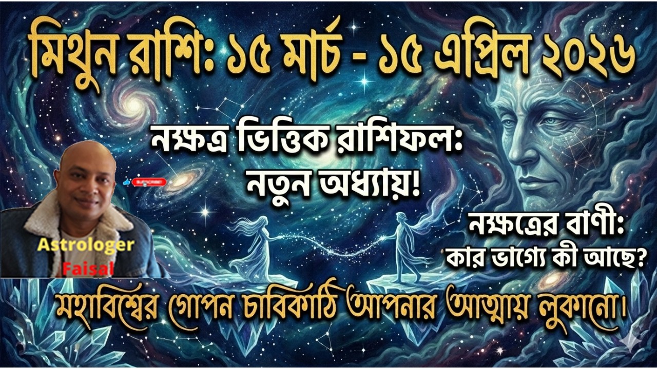 মিথুন রাশি ২০২৬ মার্চ ১৫ থেকে এপ্রিল ১৫ নক্ষত্র ভিত্তিক রাশিফল, Mithun Rashifal.