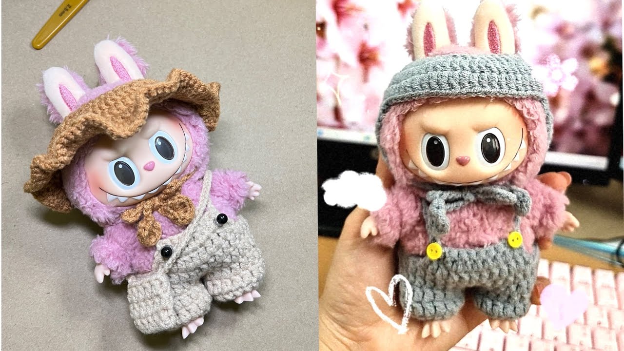 Crochet Labubu dress pattern, step by step,Eng,sub