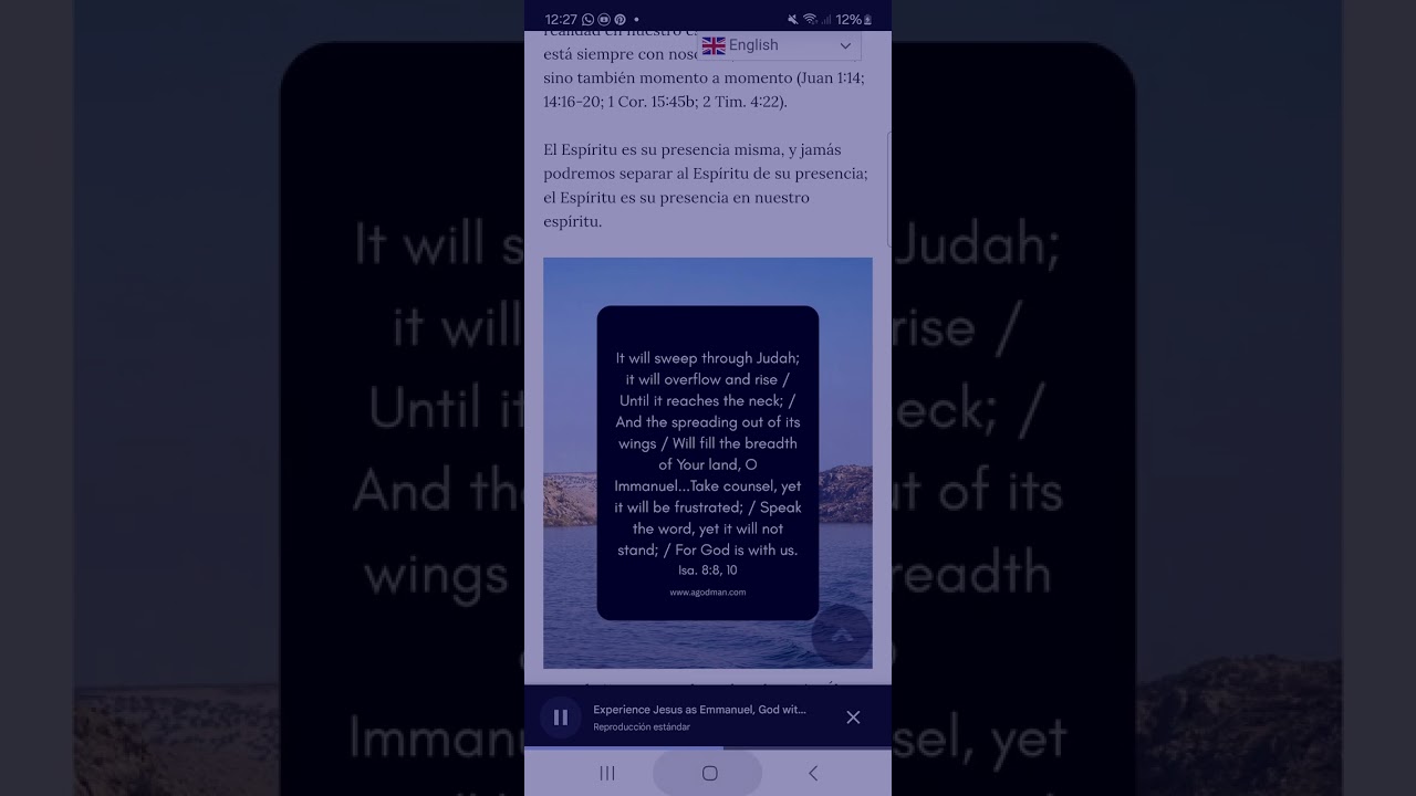 Disfrutando a Cristo. 12 de Marzo. Experimentar a Cristo vomi Emanuel.