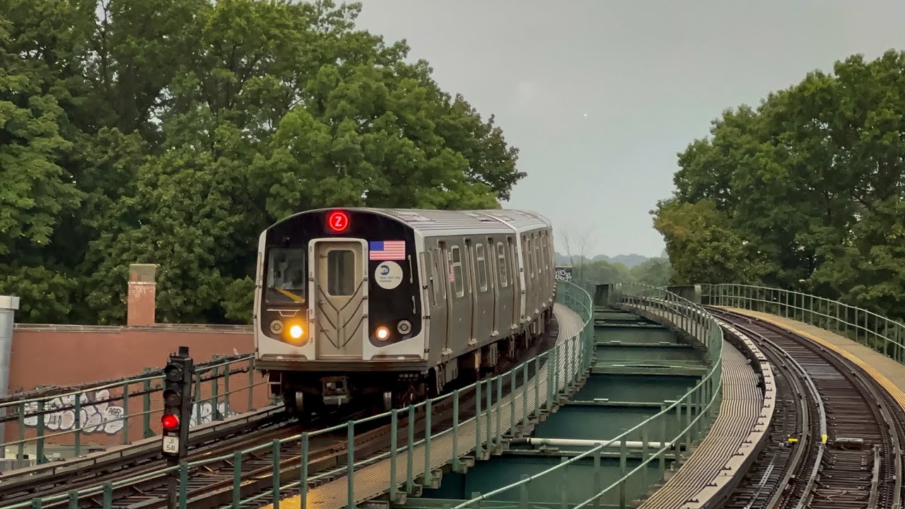 BMT Jamaica Line| (J)(Z) Skip Stop Train Action + NIS R160 @ 104 Street