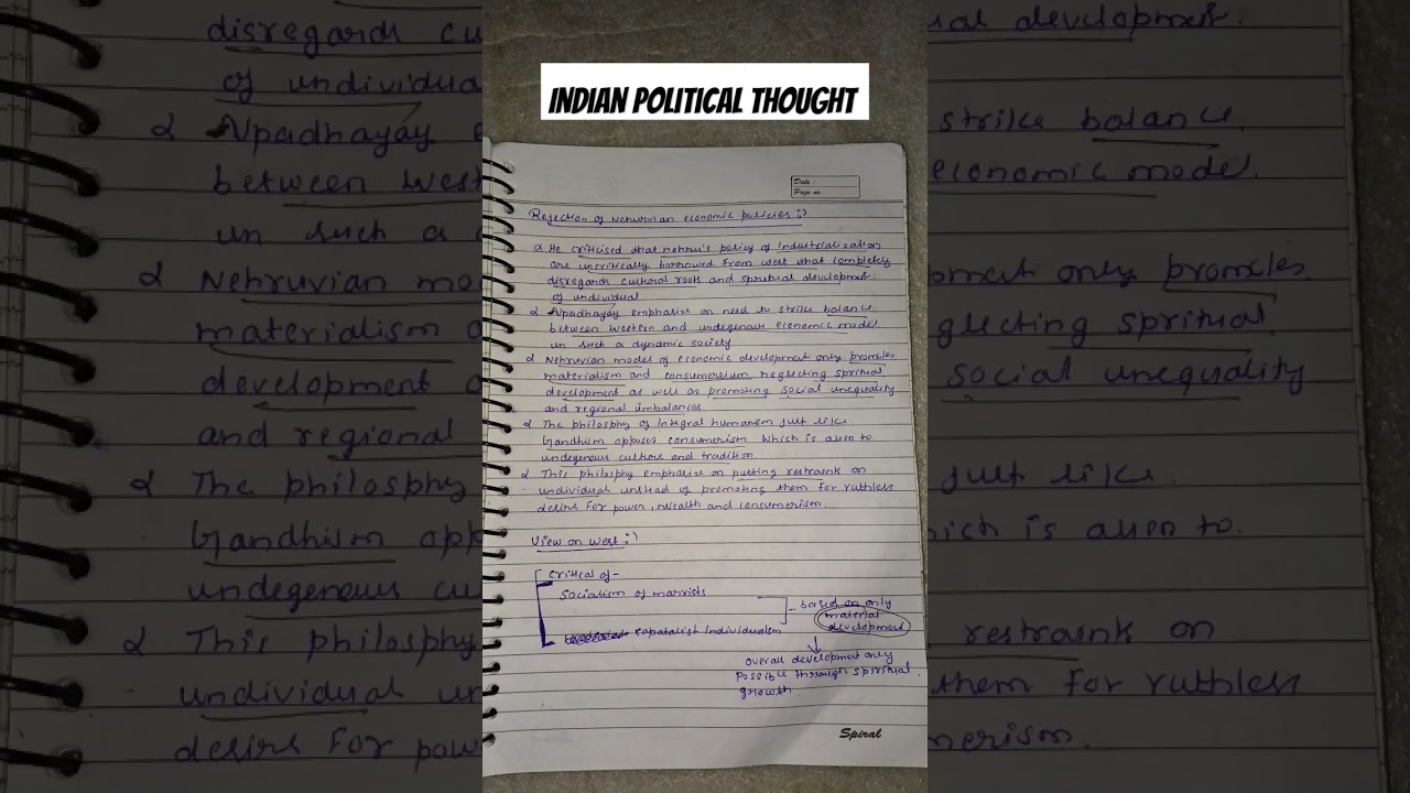 Deendayal Upadhyaya notes #semester5 #indianpoliticalthought #bapoliticalhonours