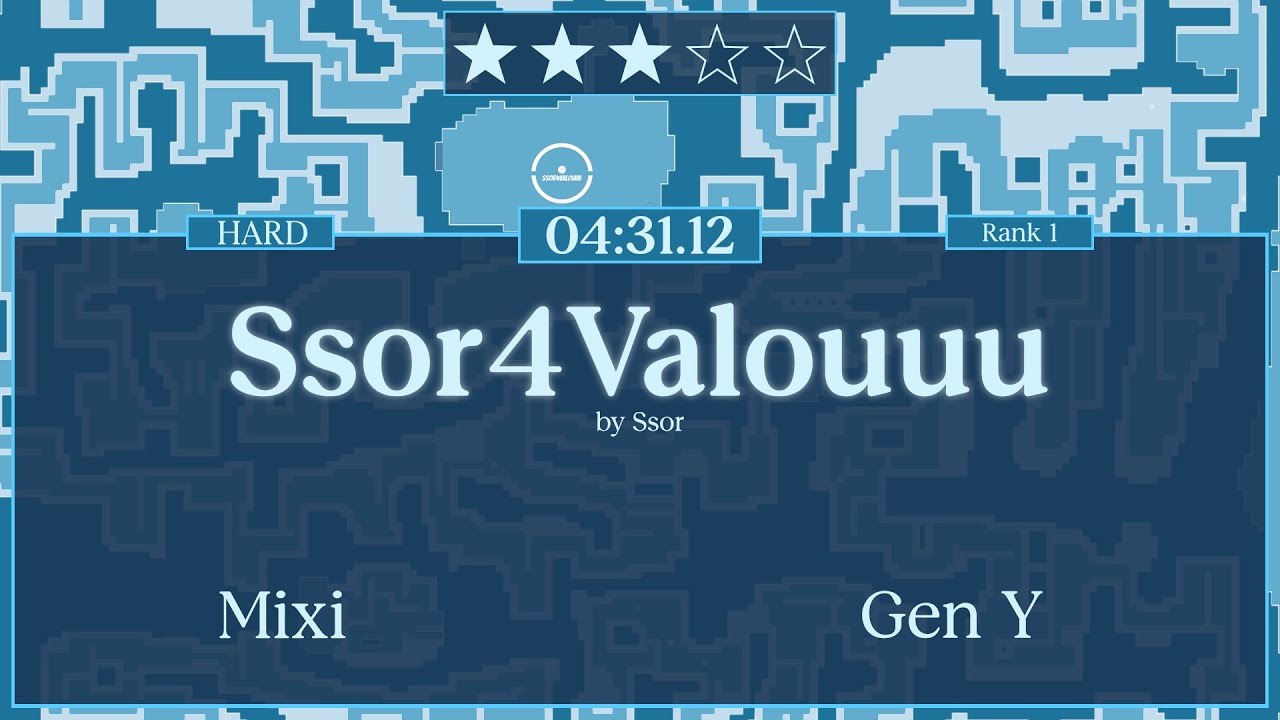 Mixi & Gen Y - Ssor4Valouuu | rank1 - 04:31.12 | Hard ★★★✩✩ | DDraceNetwork (KoG)