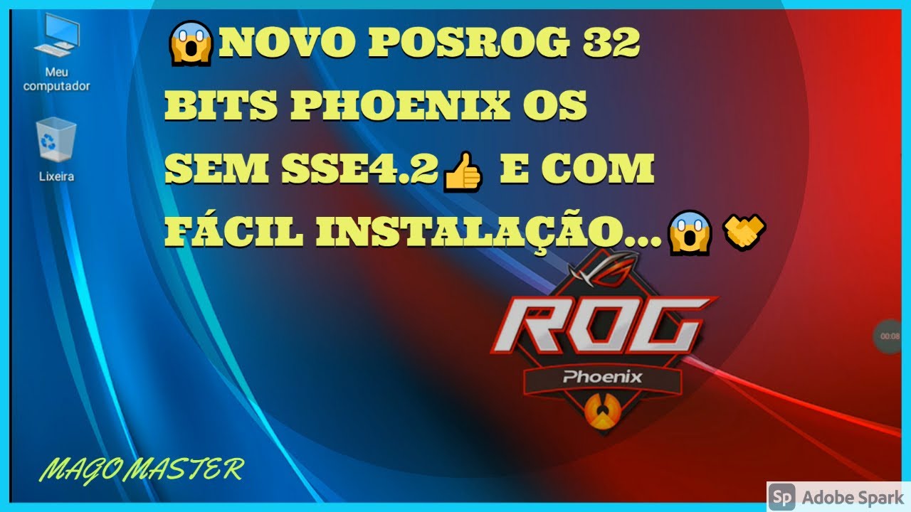 Novo PHOENIX OS Posrog Gamer lite V2   32 bits  com root  👉 Posrog sem sse4 2 f&aacute;cil instala&ccedil;&atilde;o