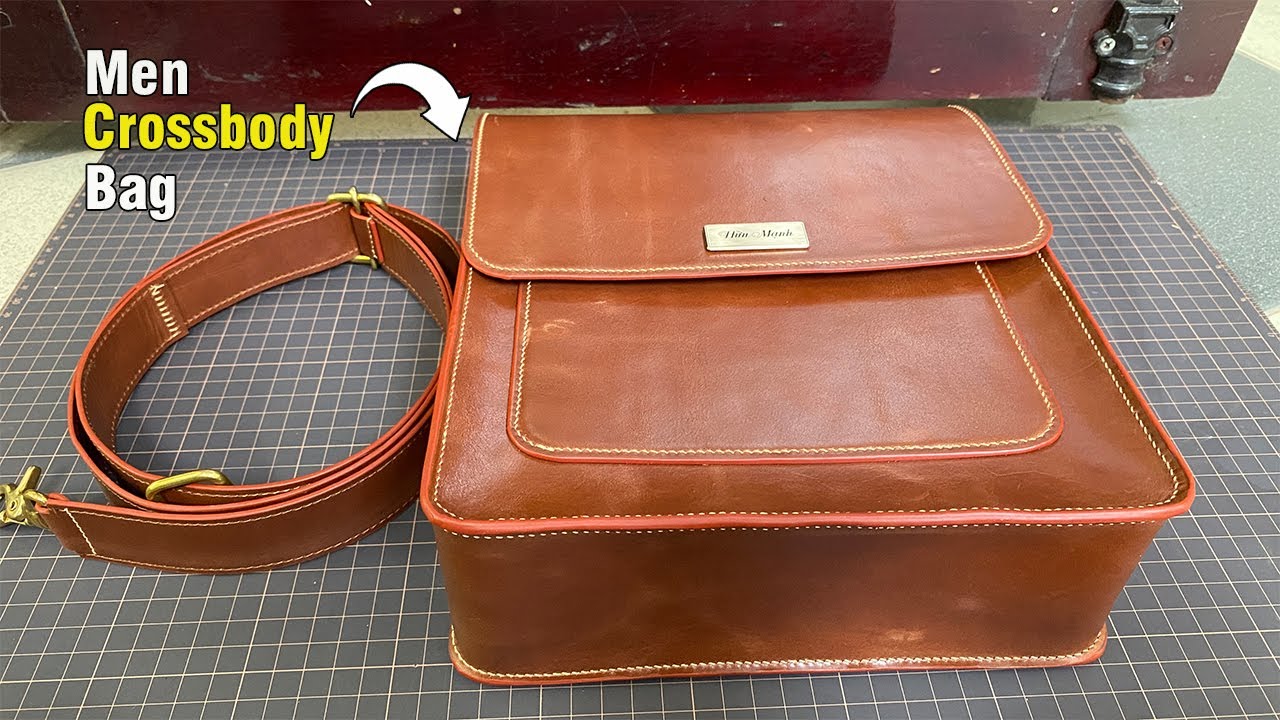 How to make a leather crossbody bag for men | leathercraft