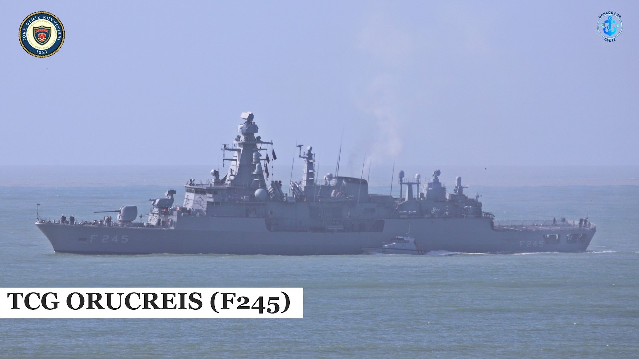 Warship TCG ORUCREIS (F245) departure Rota naval station