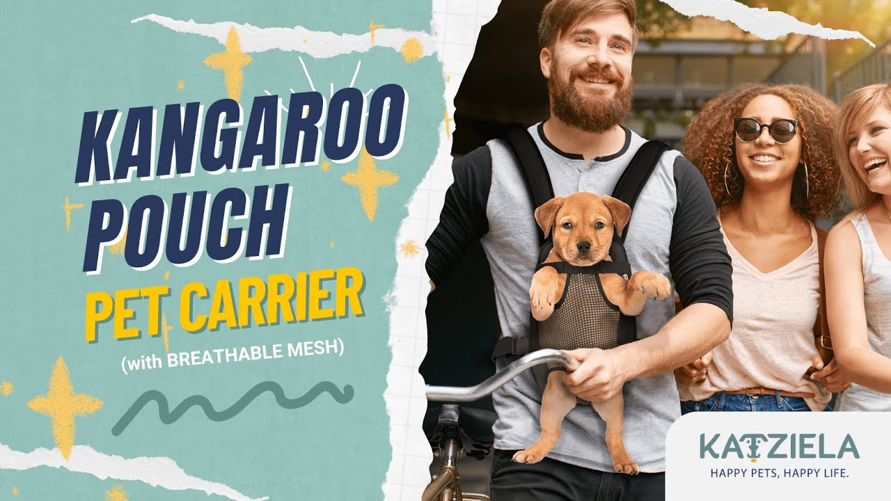 Katziela® Kangaroo Pouch Pet Carrier with Breathable Mesh