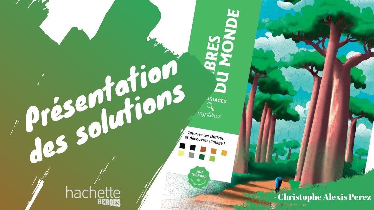 Arbres du monde - Coloriages mystères Hachette Heroes - SOLUTIONS