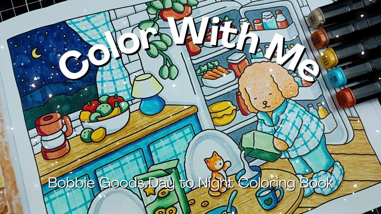 Color with me 💤🌸 Bobbie Goods coloring book using Touch markers | no talking | coloring book