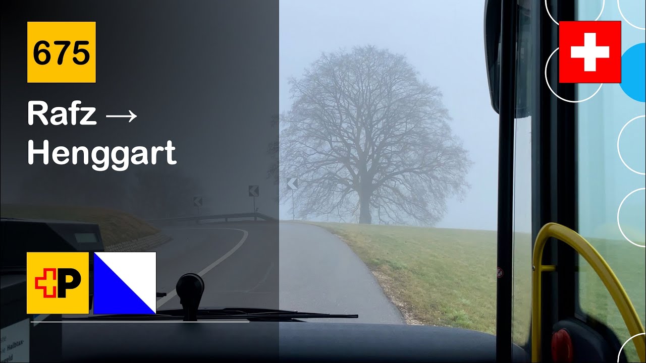[4K] 🇨🇭 Cab Ride: POSTAUTO ZÜRICH | 675: Rafz → Flaach → Henggart | MAN Lion's City NG 363