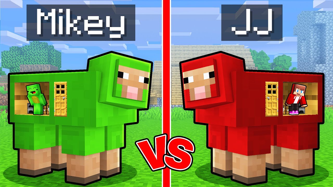 Mikey vs JJ House inside Sheep Battle in Minecraft (Maizen)