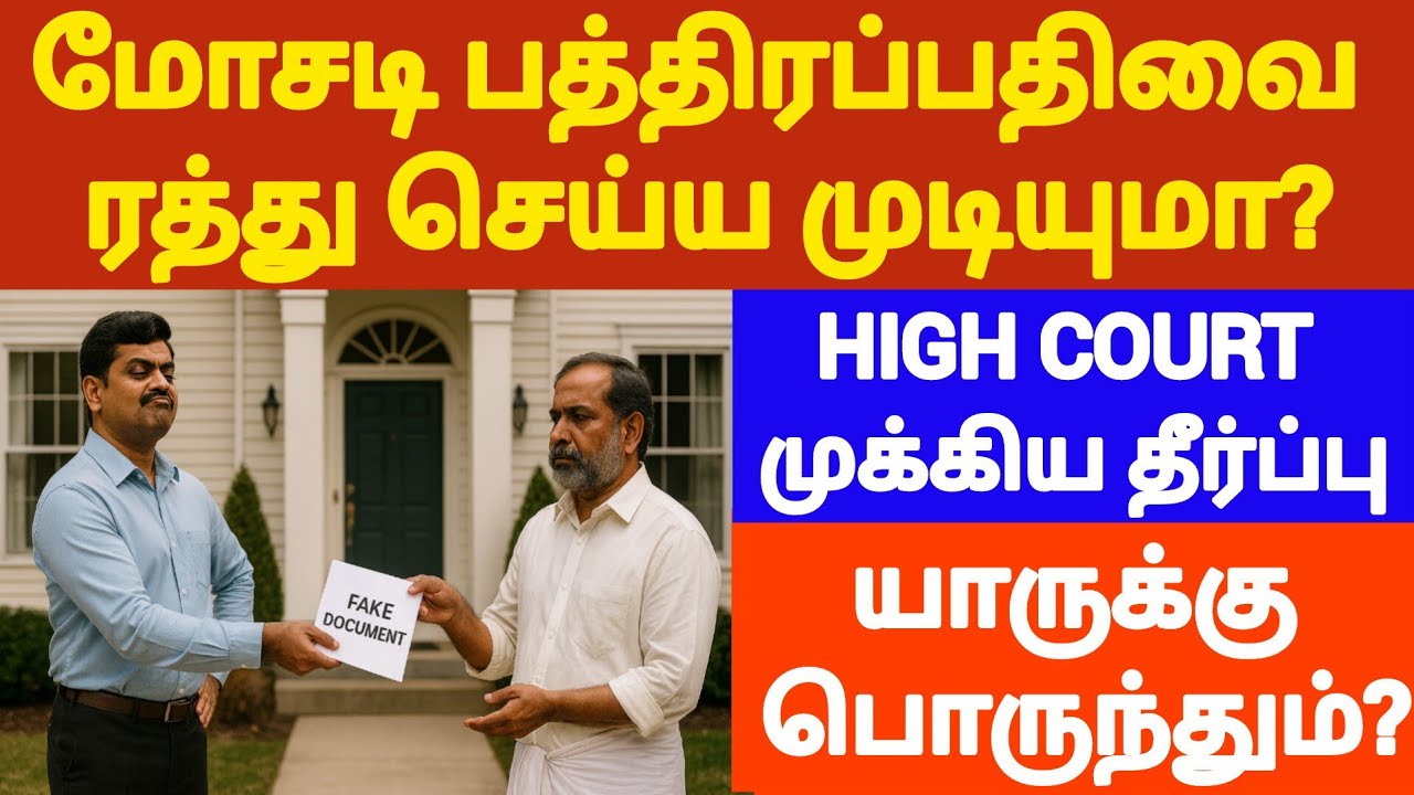 🔴How to cancel fake title deed registration? #tamillaw #registration #propertyrights #propertylaw...