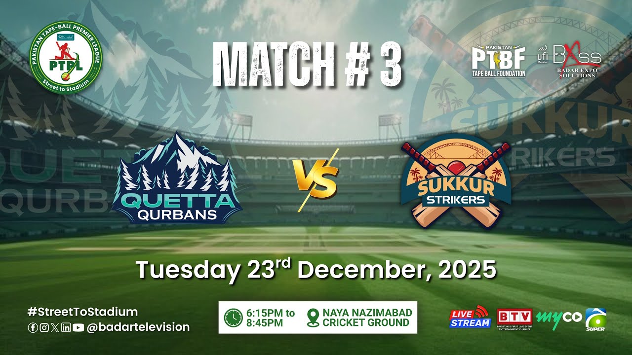LIVE | Quetta Qurbans vs Sukkur Strikers | Match - 03 | 23 December 2025