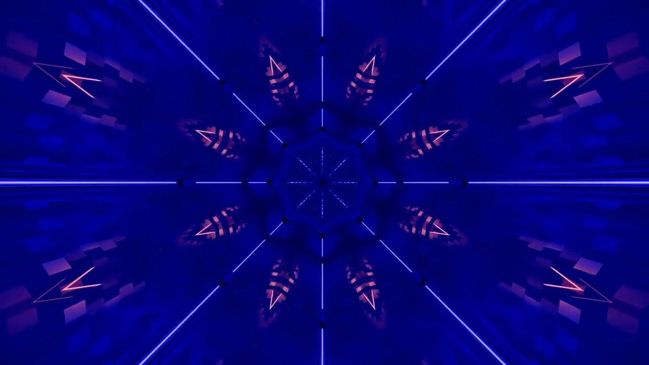 10 hours Blue Neon Tunnel Screensaver 4K UHD 60fps VJ Loop