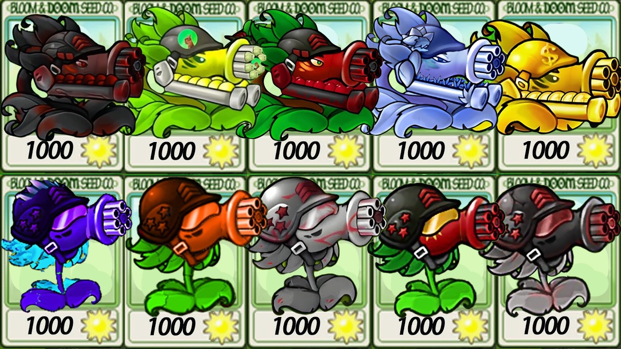 PvZ Fusion 3.4.2 &ndash; Fiery Bamboo Dragon & Gloom Shroom vs Ultimate Unmelting Bone