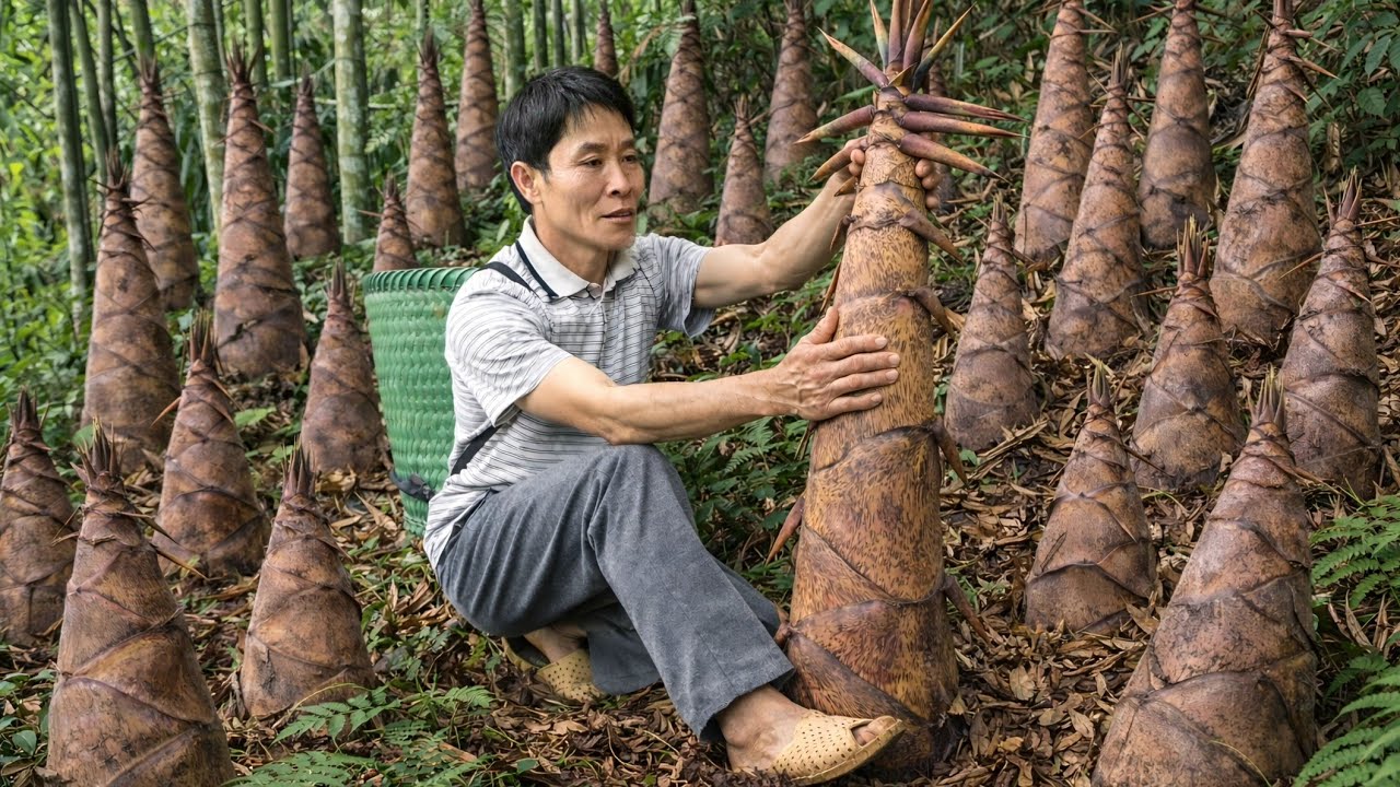 ULTIMATE Bamboo Shoot Harvest - goes to the Market to sell - Garden & Solo Survival