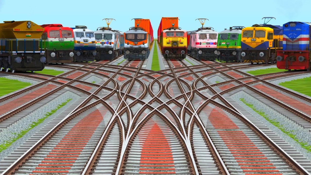 10 TRAINS CROSSING AT BUMPY🩷RAILROAD TRACKS | train train train videos indian railways