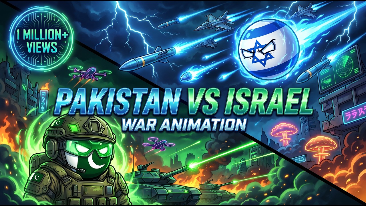 Pakistan vs Israel War Animation ⚔️ | Full Countryballs Battle | Hindi/Urdu 😱