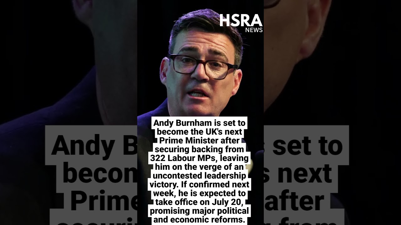 Andy Burnham Set to Become UK PM | 322 MPs Back Burnham for Historic Victory #shorts #breakingnews