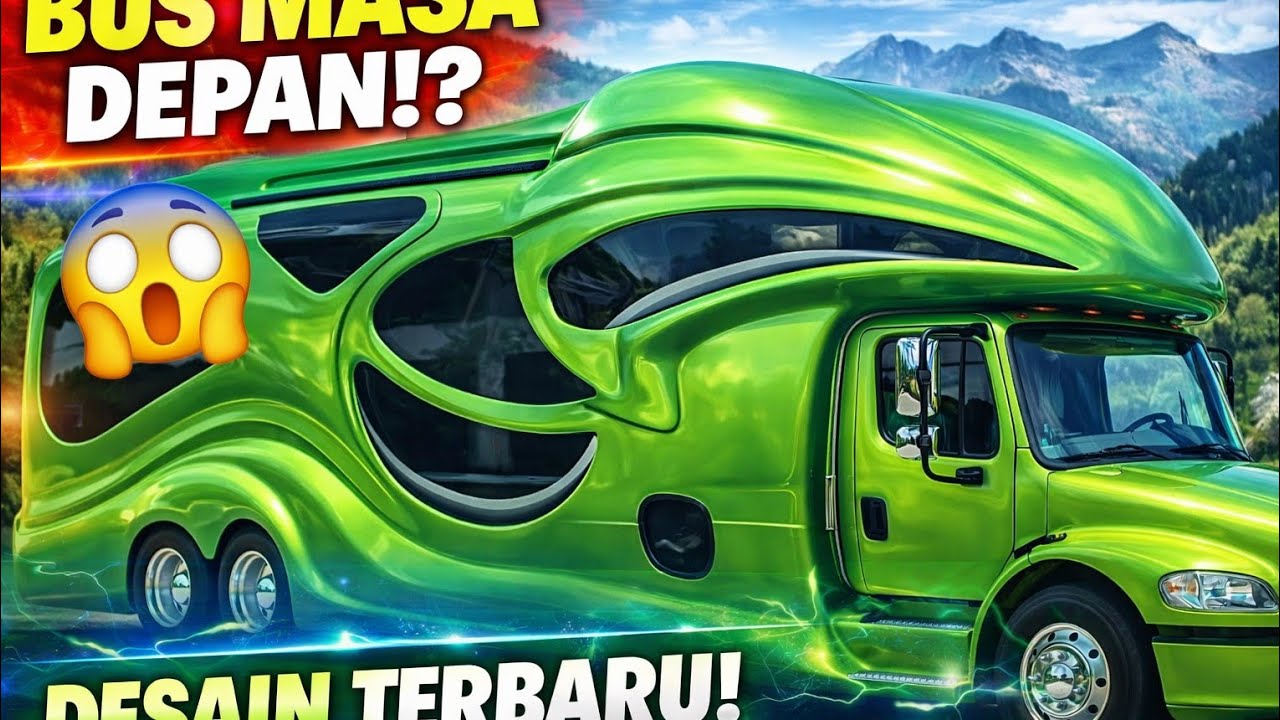 PO EZRI BUS MASA DEPAN 😱 Desain Futuristik Metallic Green yang Bikin Kagum!