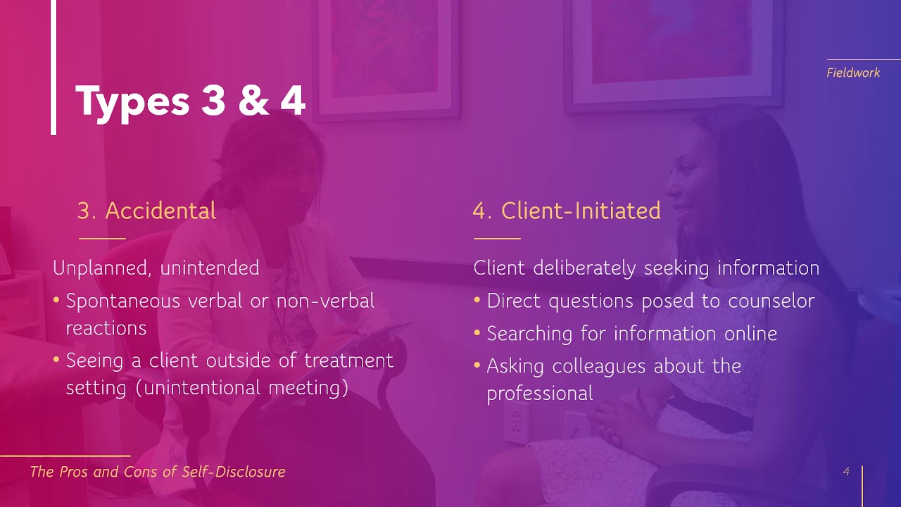 Self Disclosure: The Pros and Cons of Revealing Yourself to Clients