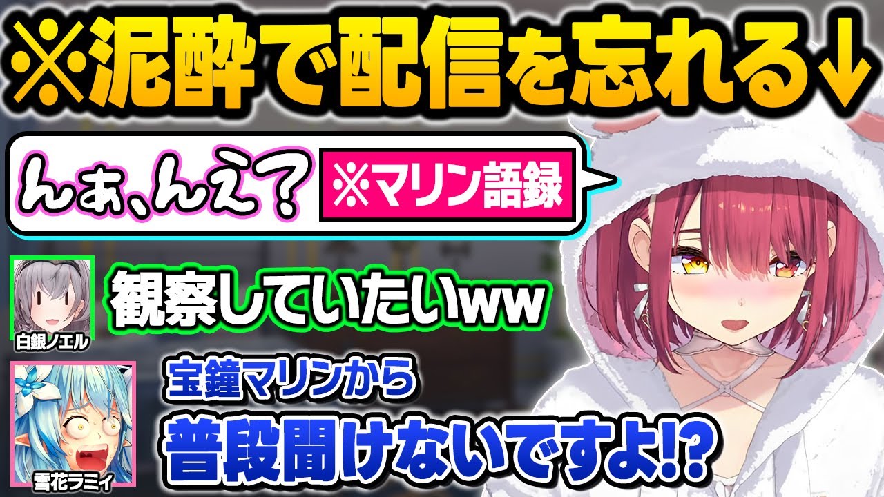 泥酔オフ女子会で吹っ切れてアーカイブ消失の危機に陥ったり普段は見れないガチ酔い船長が可愛すぎるオナマン晩酌おもしろまとめ【白銀ノエル/宝鐘マリン/雪花ラミィ/ホロライブ/切り抜き】