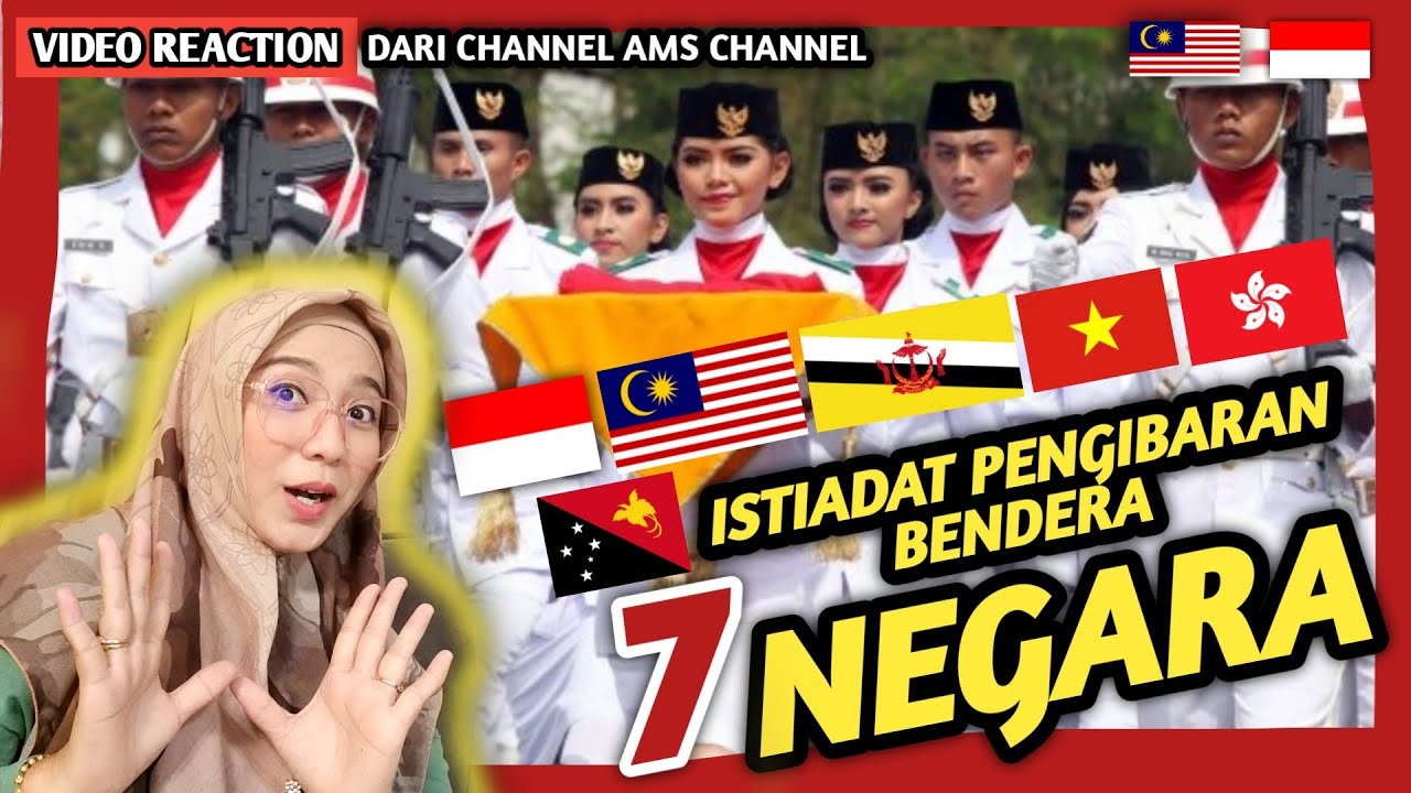 🇲🇾🇮🇩 REACTION KAGUM MELIHAT PERBEZAAN ISTIADAT PENGIBARAN BENDERA 7 NEGARA ‼️Salute Atas Disiplin!