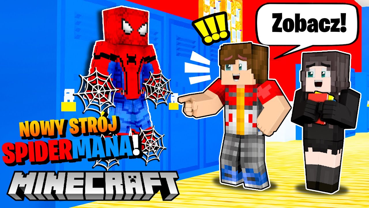 😱🕷️ REAKCJA na MÓJ NOWY STRÓJ SPIDERMANA w Minecraft! (Wednesday ZABIJE LUFERKA?!)