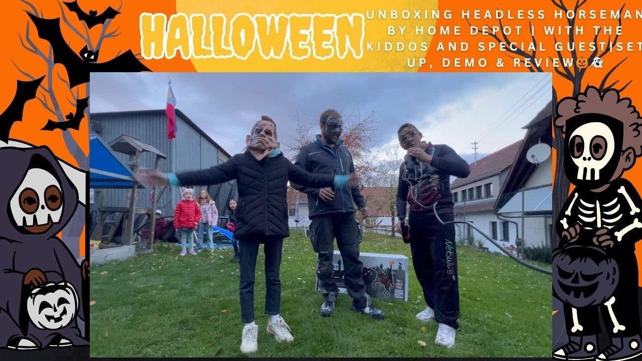 Unboxing Headless Horseman by Home Depot | With the kiddos and Special Guest|Set Up, Demo & Review🎃👻