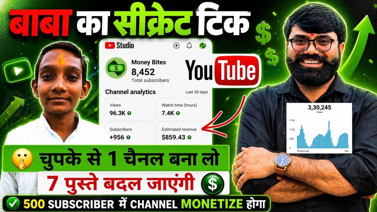 🤫 चुपके से 1 Channel बना लो&hellip; 500 Subscriber में Monetize हो जाएगा! YouTube channel Kaise banaye