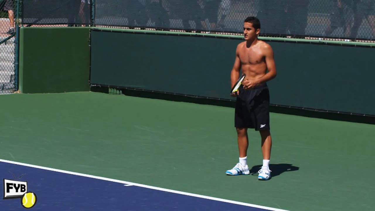Nicolas Almagro Hitting Forehands and Backhands in Slow Motion HD -- Indian Wells Pt. 03