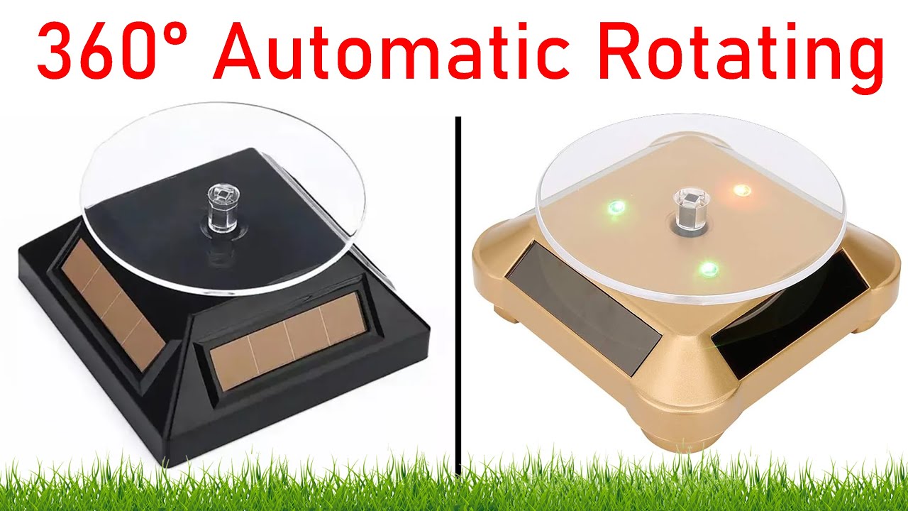 Automatic Rotating Display Stand Solar Powered 360&deg; Degree Turntable Jewelry Holder Display Showcase
